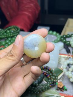 点墨青花带糖平安扣